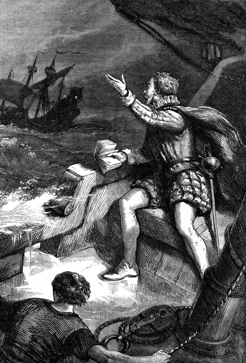De laatste momenten van Sir Humphrey Gilbert, 1583 ca. 1880 door Unbekannt