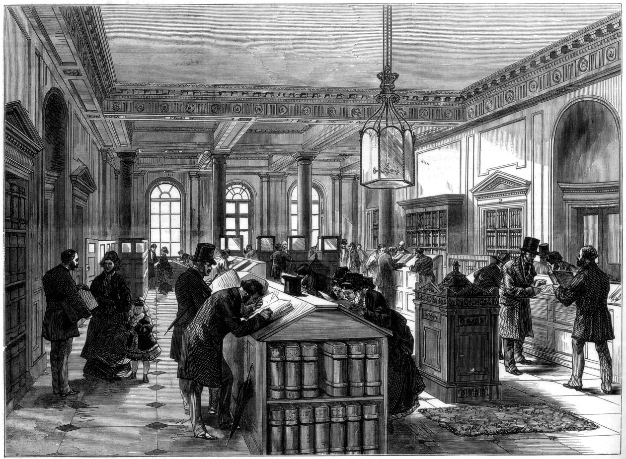 Het nieuwe testamentenregisterkantoor, Somerset House, Londen, 1875 door Unbekannt