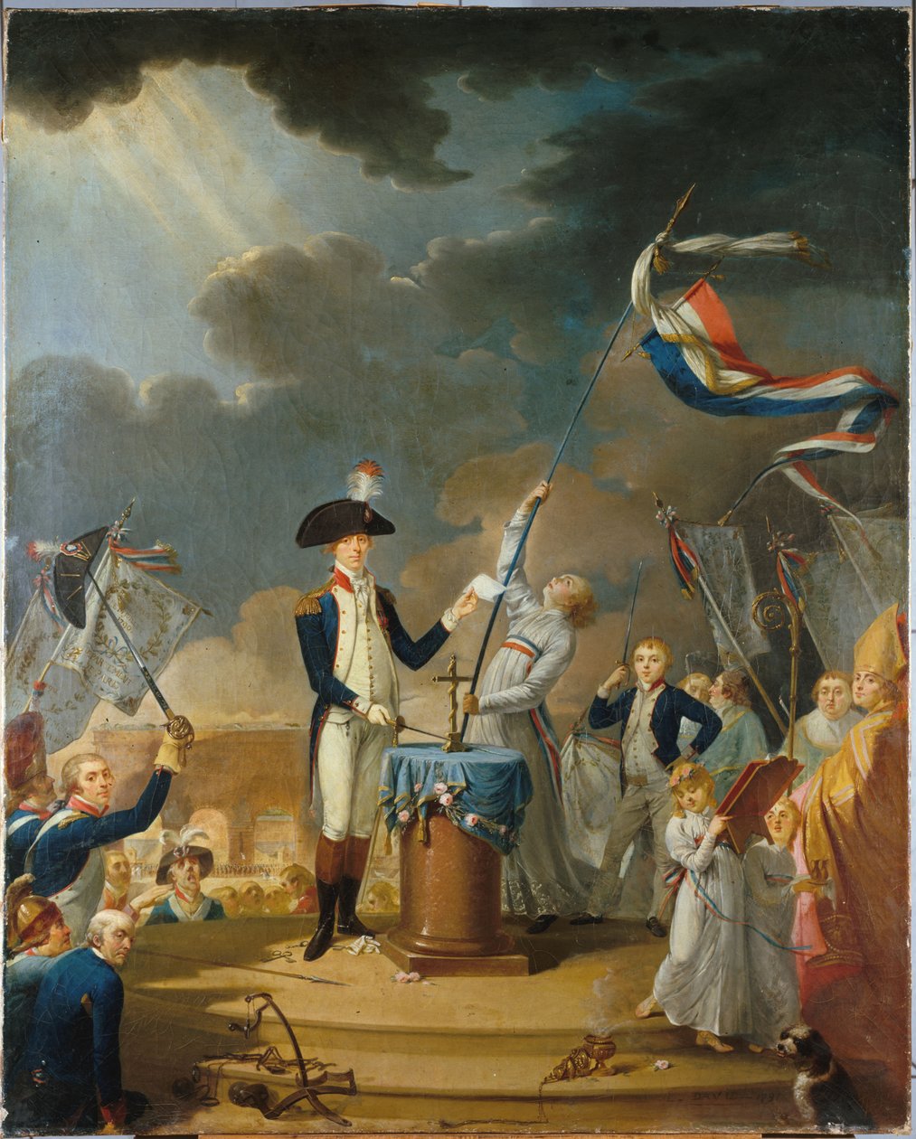 De eed van La Fayette op het Festival van de Federatie, 14 juli 1790, 1791 door Unbekannt