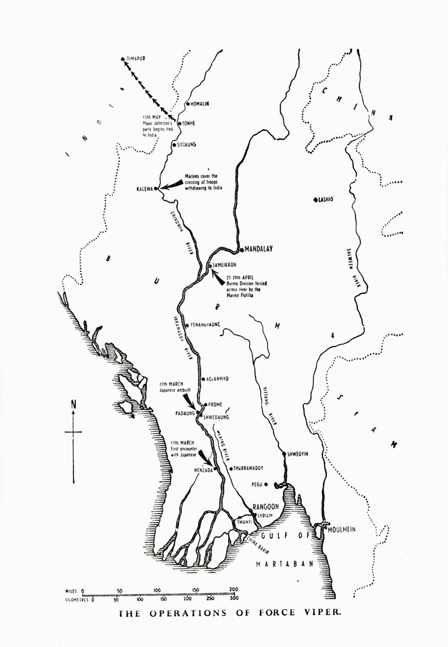 De operaties van Force Viper, Birma, Tweede Wereldoorlog, 1942-1943 1944 door Unbekannt