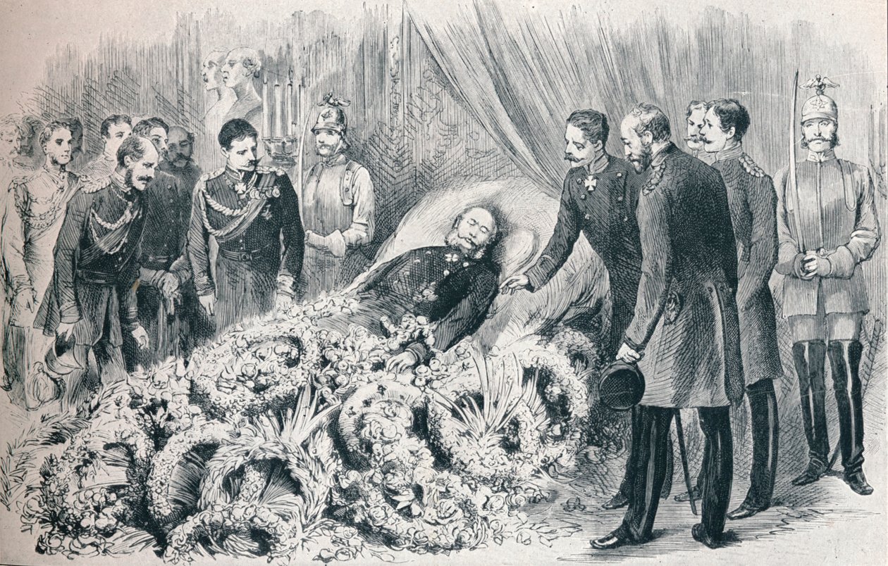 Het overlijden van de eerste Duitse keizer: het sterfbed van Willem I, 1888-1911 door Unbekannt