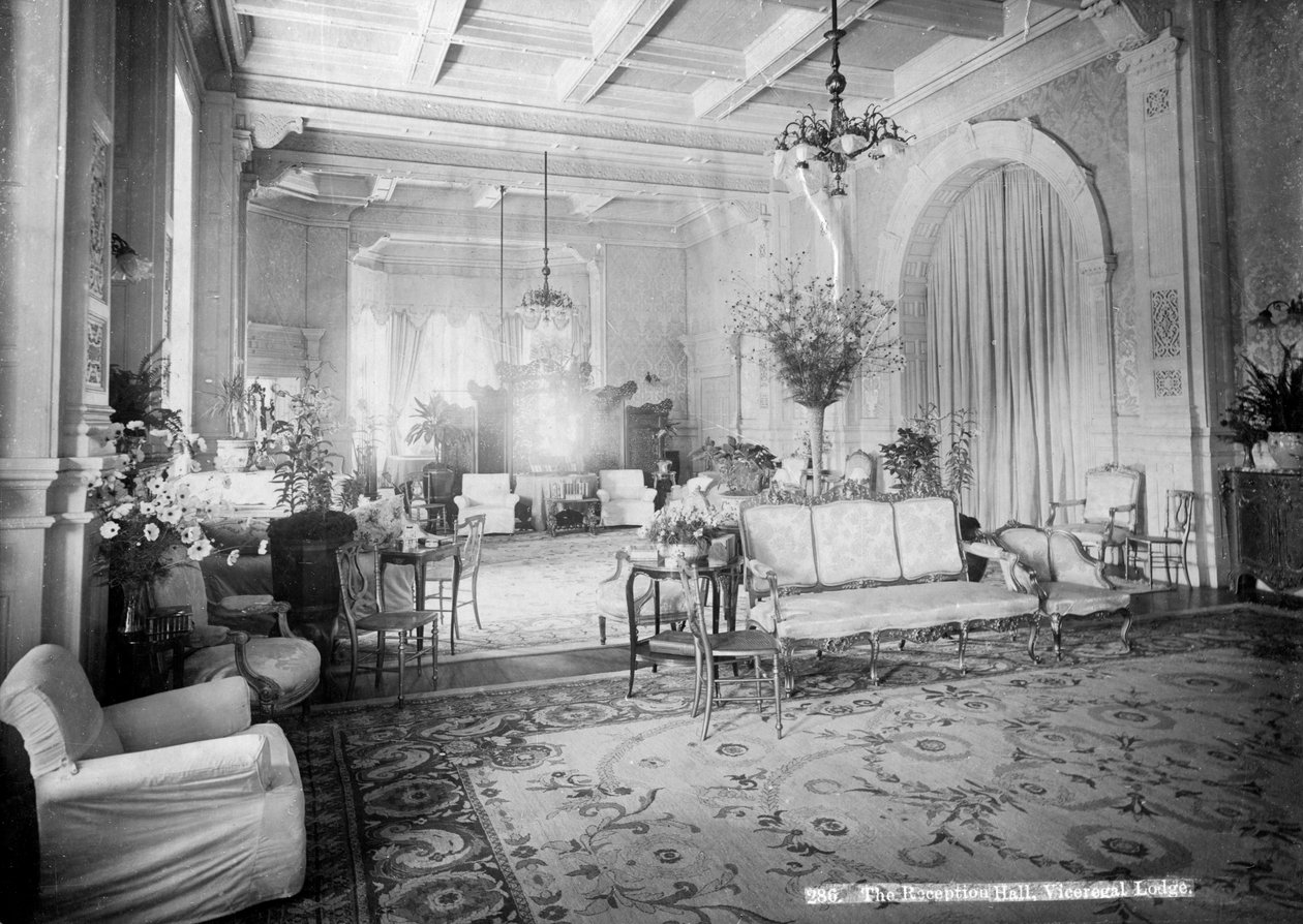 De ontvangsthal, Viceregal Lodge, India, 20e eeuw door Unbekannt