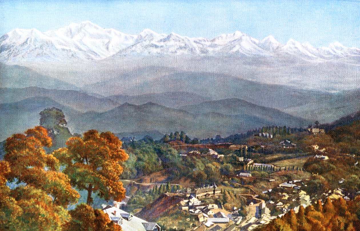 De sneeuw van Jalapahar, Darjeeling, India, begin 20e eeuw door Unbekannt