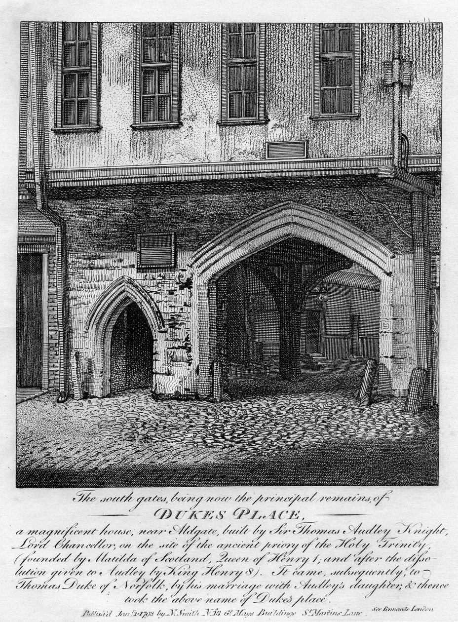 De zuidelijke poorten, Dukes Place, nabij Aldgate, Londen, 1793 door Unbekannt