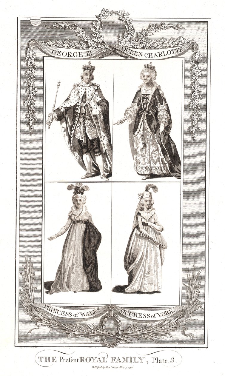 De toenmalige koninklijke familie, gepubliceerd 9 mei 1795 door Alexander Hogg door Unbekannt