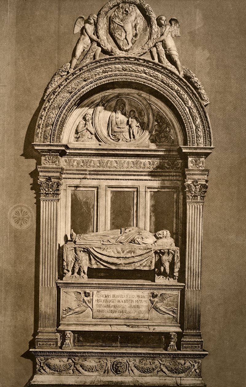 Het graf van Leonardo Bruni c1369-1444, Basiliek van Santa Croce, Florence, 1882 door Unbekannt