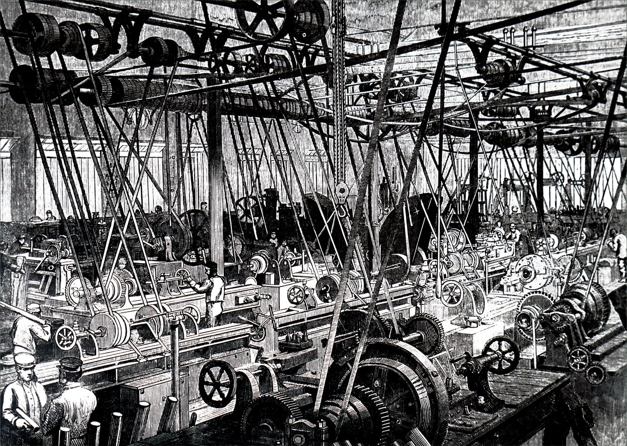 De gereedschaps- en draaibankwerkplaats van Robert Stephenson and Company door Unbekannt