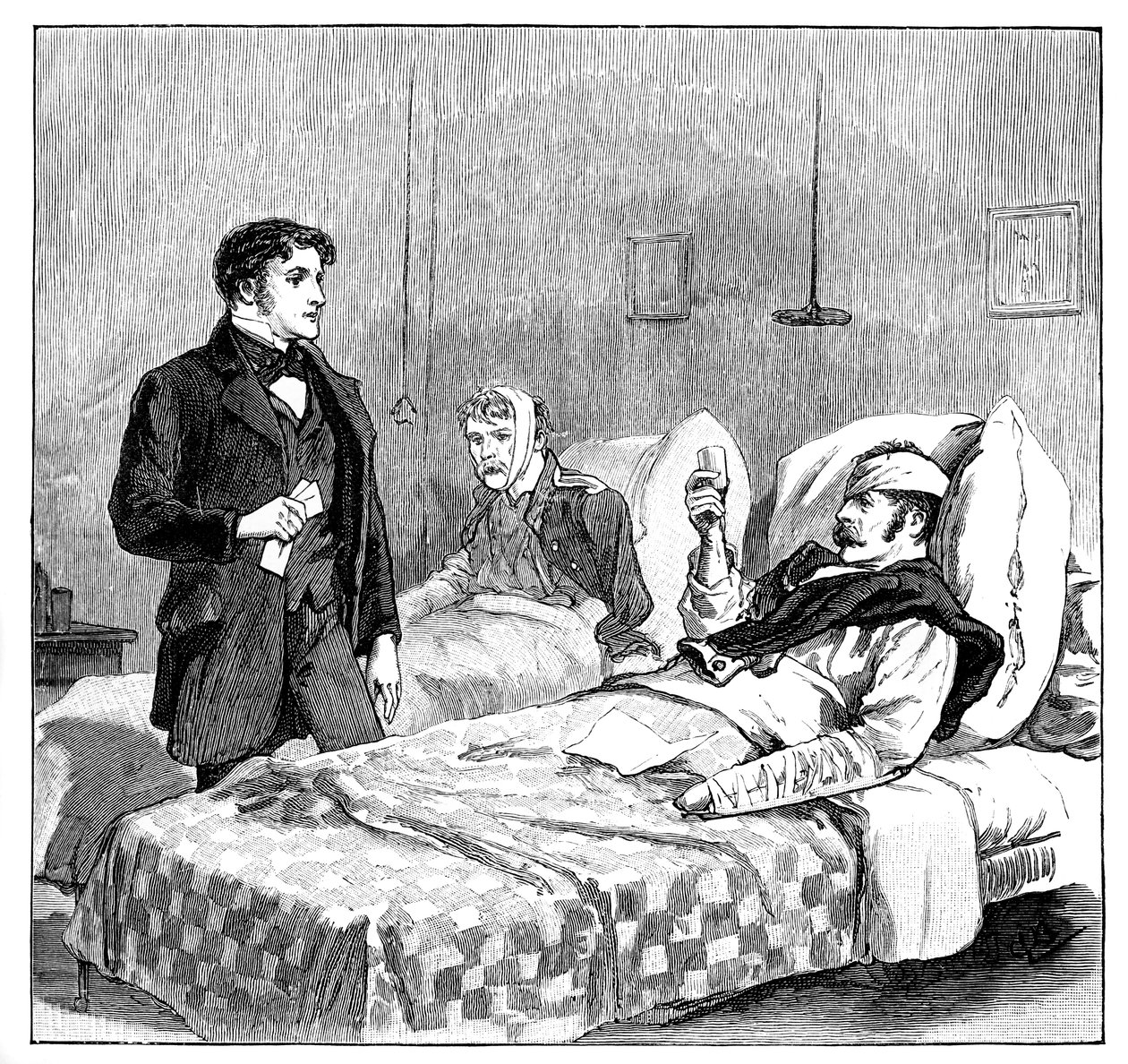 De toast van de gewonde soldaten op de koningin, c1850s, 1888 door Unbekannt