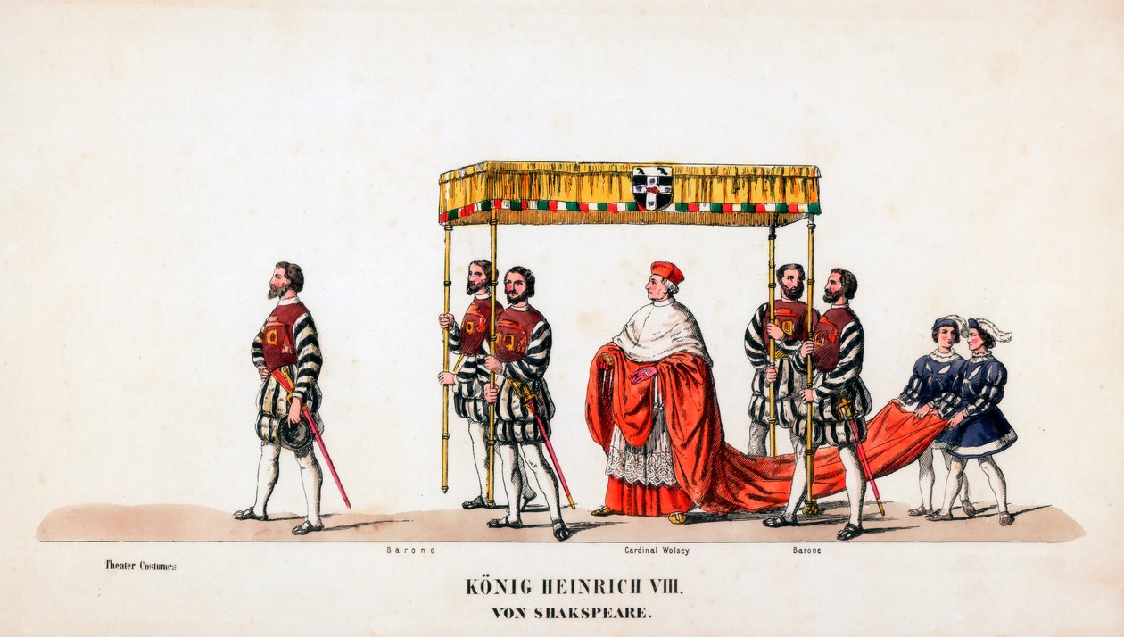 Theaterkostuumontwerpen voor Shakespeares toneelstuk, Henry VIII, 19e eeuw door Unbekannt