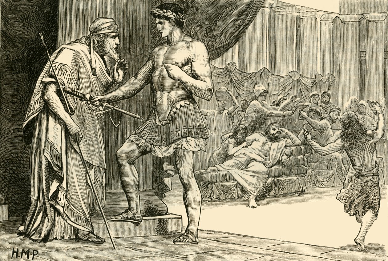 Theseus en Aegeus, 1890 door Unbekannt