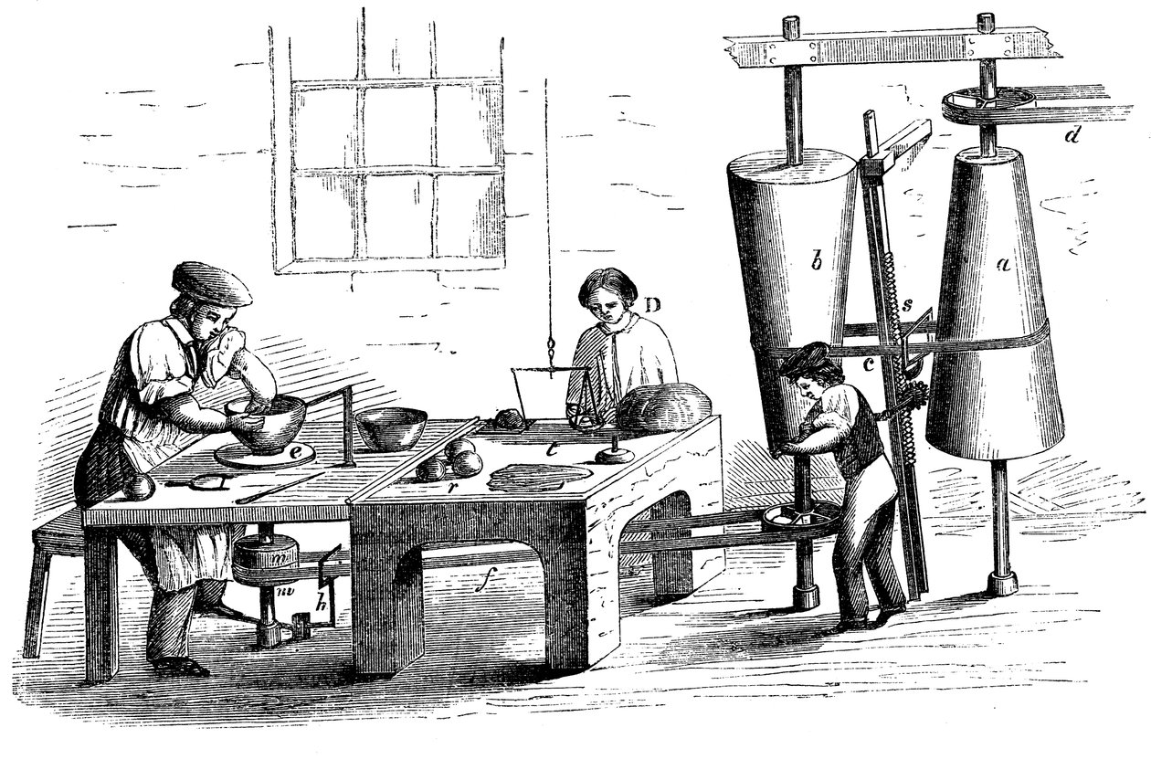 Een aardewerken vat gooien, ca. 1860 door Unbekannt