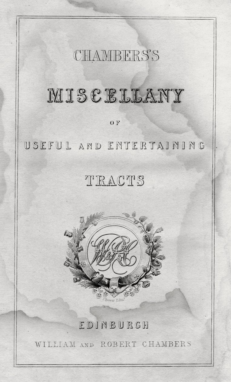 Titelpagina van Chamberss Miscellany of Useful and Entertaining Tracts door Unbekannt
