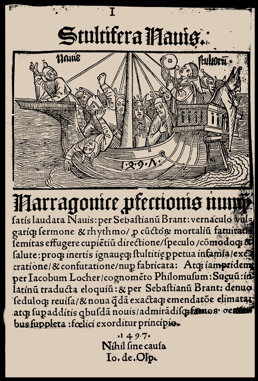 Titelpagina van het boek Narrenschip door Sebastian Brant, 1497 door Unbekannt