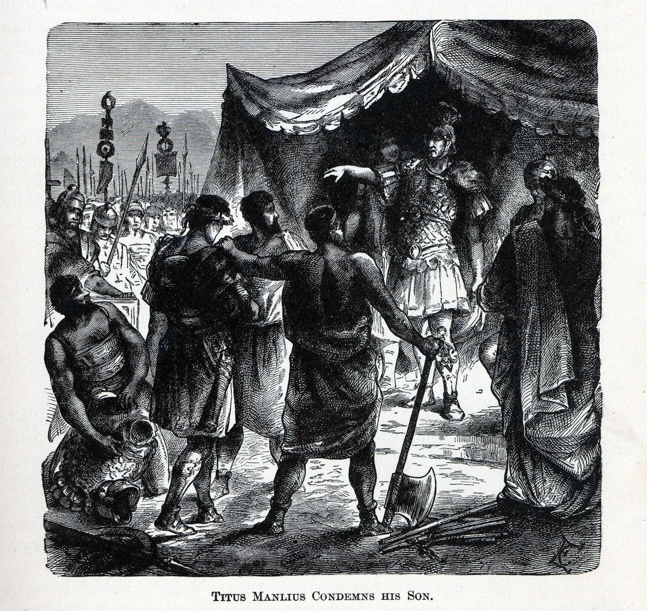 Titus Manlius veroordeelt zijn zoon, 1882 door Unbekannt