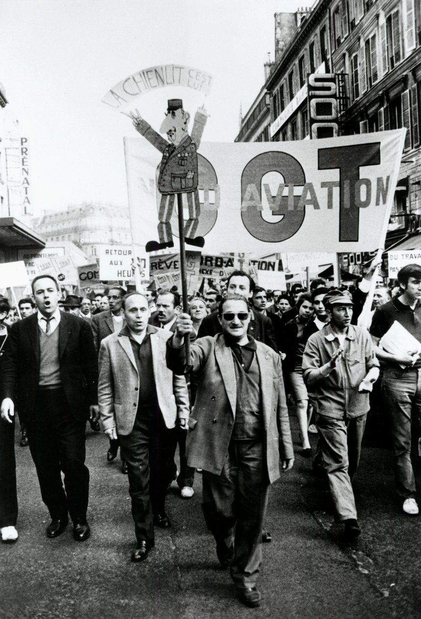 Vakbondsdemonstratie, Parijs, 1968 door Unbekannt