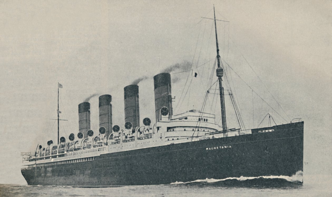 Triomfantelijk voor twintig jaar. De Mauretania, gebouwd in 1907, ca. 1927, 1936 door Unbekannt