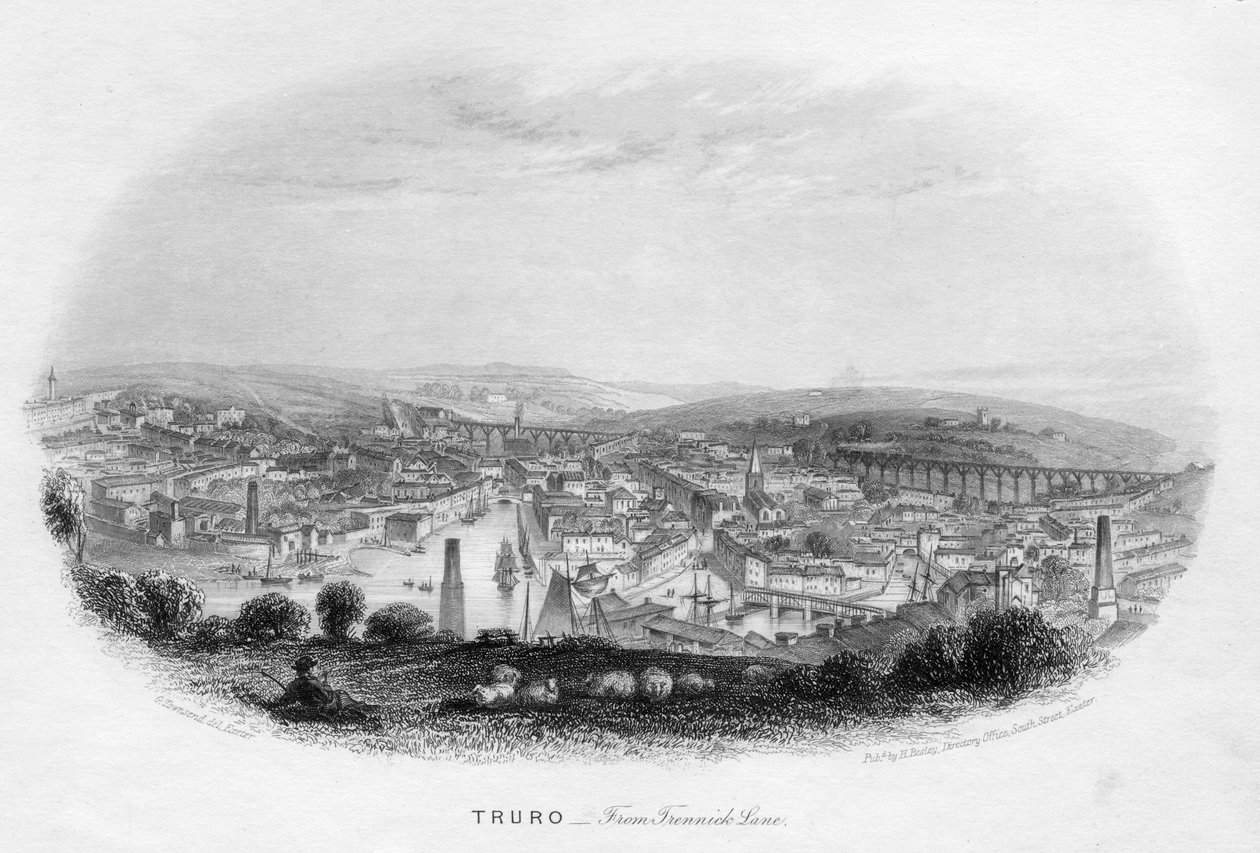 Truro, vanaf Trennick Lane, 1860 door Unbekannt