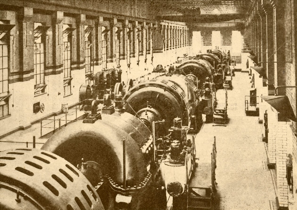 Turbo-generatoren in Neasden Power House, Metropolitan Railway, 1930 door Unbekannt