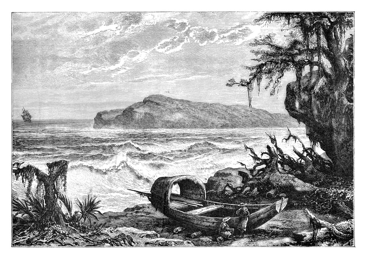 Turtle Island, uitzicht genomen bij de monding van de Drie Rivieren, ca. 1890 door Unbekannt