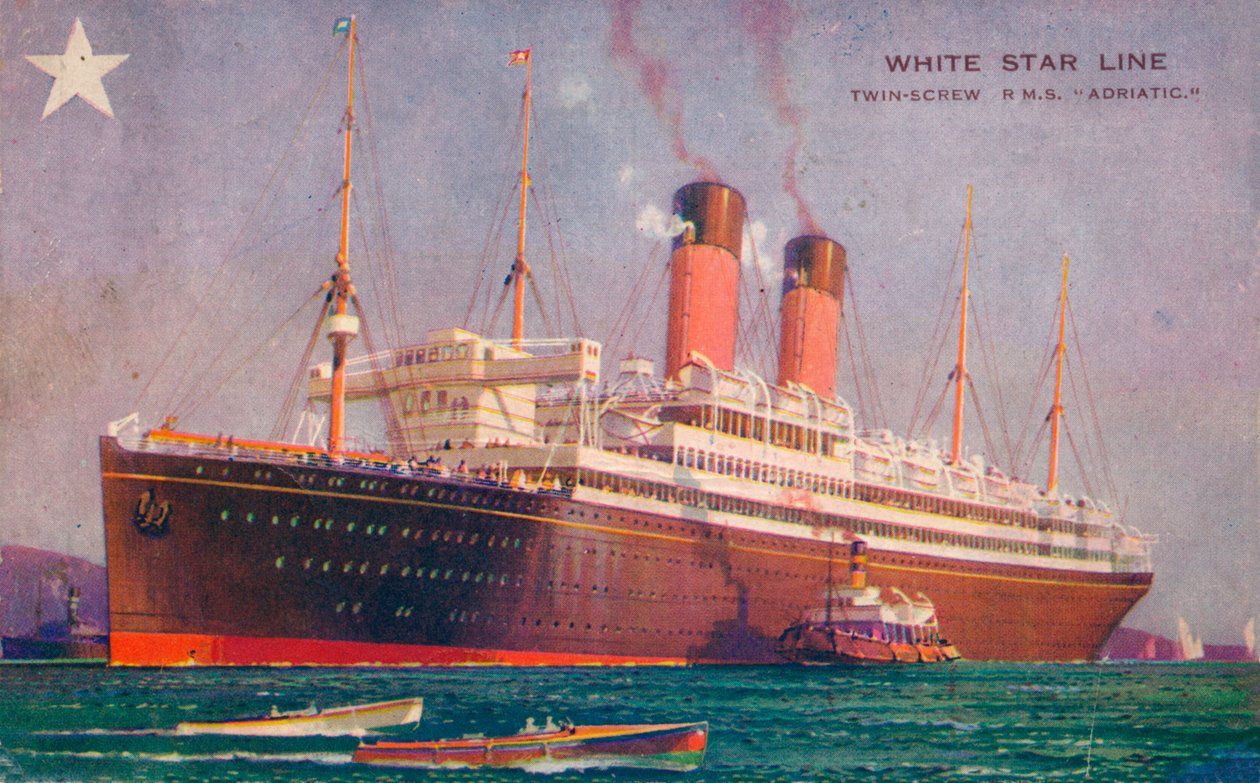 Tweeschroef RMS Adriatic van de White Star Line, ca. 1907 door Unbekannt