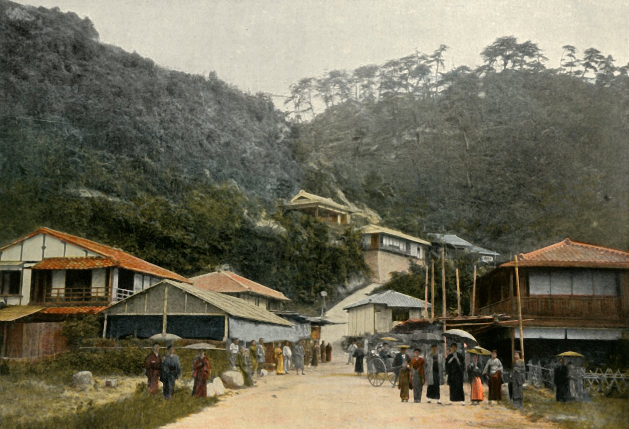 Een Weg in Nunobiki, nabij Kobe, 1900 door Unbekannt