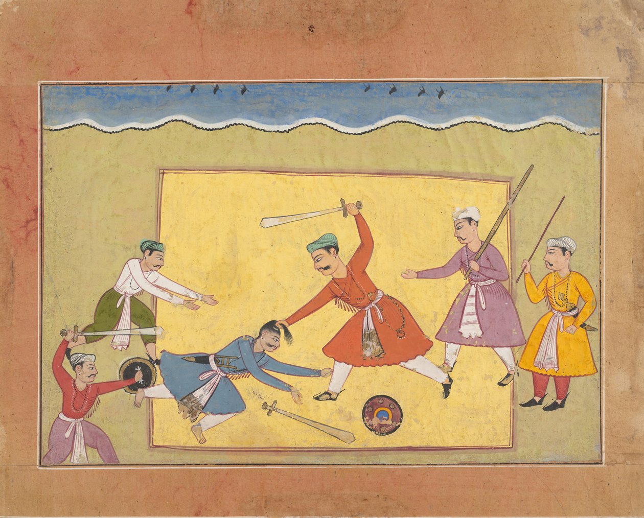 Ongeïdentificeerde pagina uit een verspreide Bhagavata Purana Oude verhalen van Heer Vishnu, ca. 1610 door Unbekannt