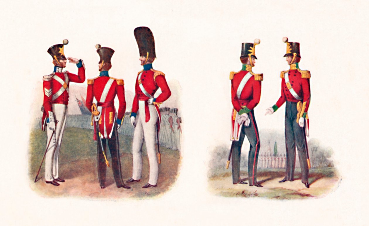 Uniformen van het 86e Regt., 1842, en Regt., 1848, 1904 door Unbekannt