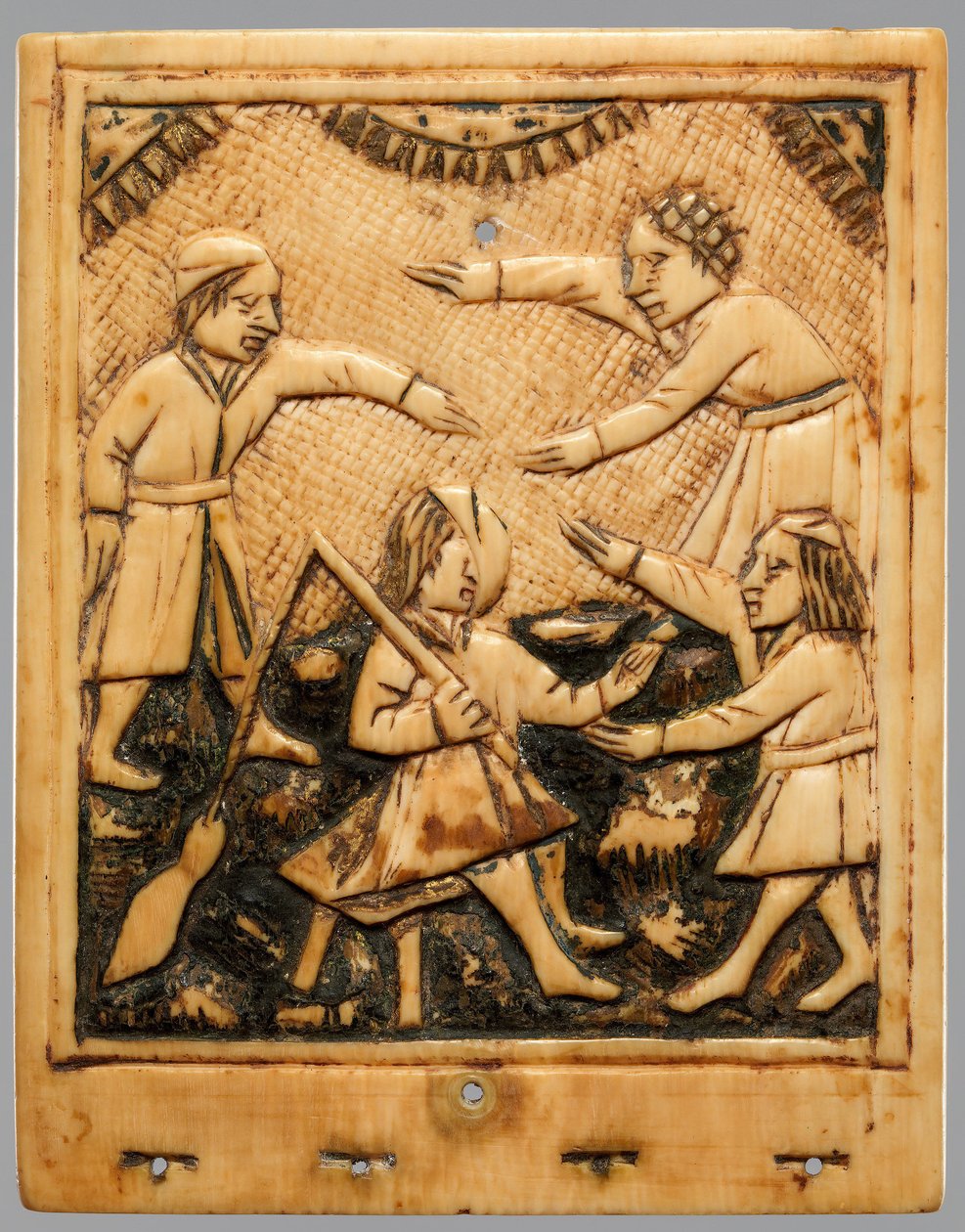 Bovenblad van zonnewijzer, Duits, ca. 1500 door Unbekannt