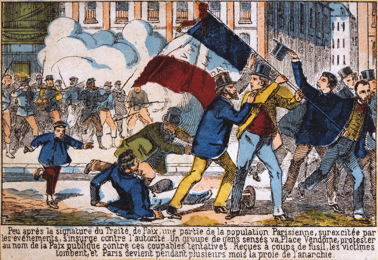 Opstand leidend tot de oprichting van de Parijse Commune, 1871 door Unbekannt
