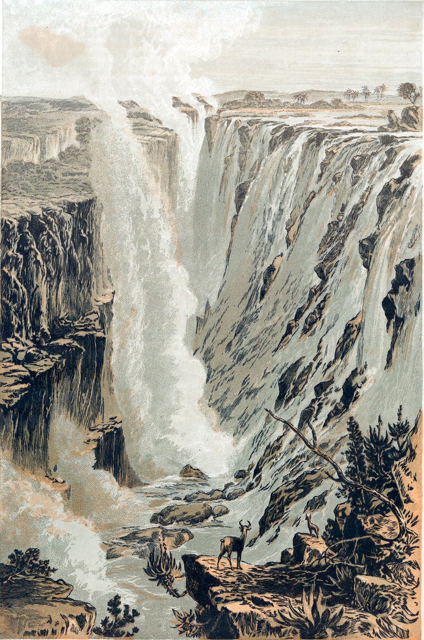 Victoria Falls, Afrika, gezien vanuit het oosten, 1866 door Unbekannt