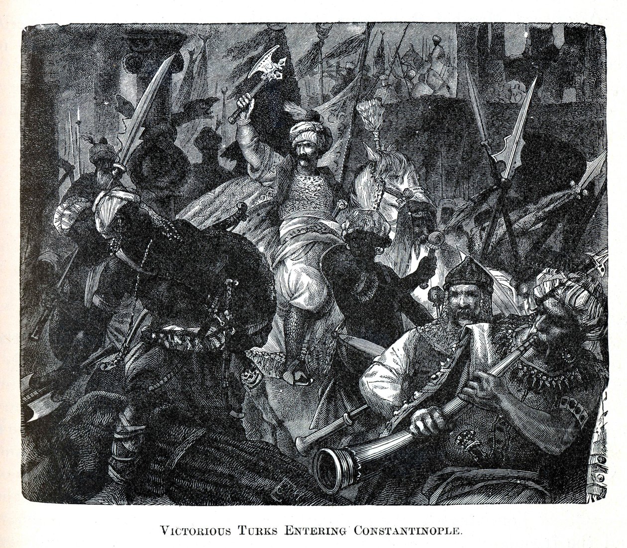 Overwinnende Turken betreden Constantinopel, 1882 door Unbekannt