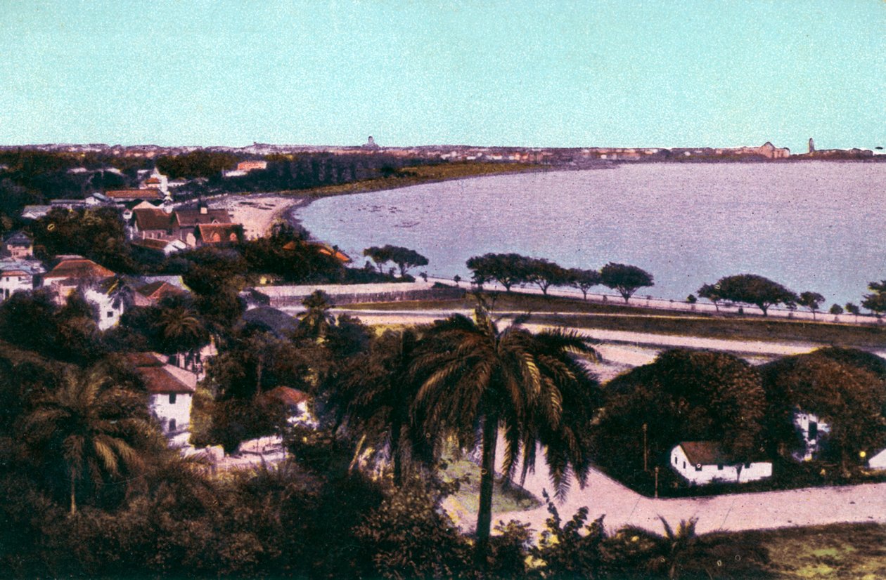 Uitzicht vanaf Malabar Hill, Bombay, India, begin 20e eeuw door Unbekannt
