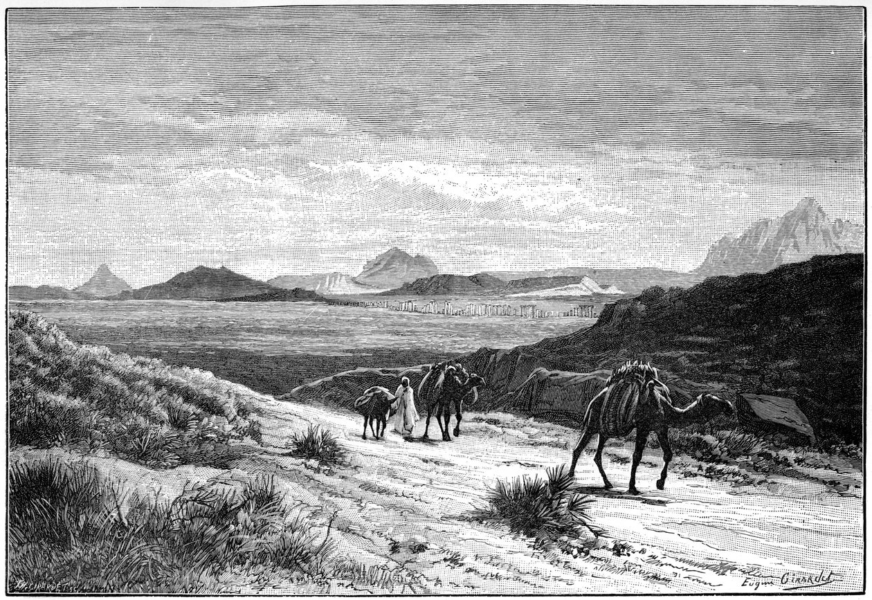 Uitzicht vanaf de Tellat-pas, Tunesië, ca. 1890 door Unbekannt