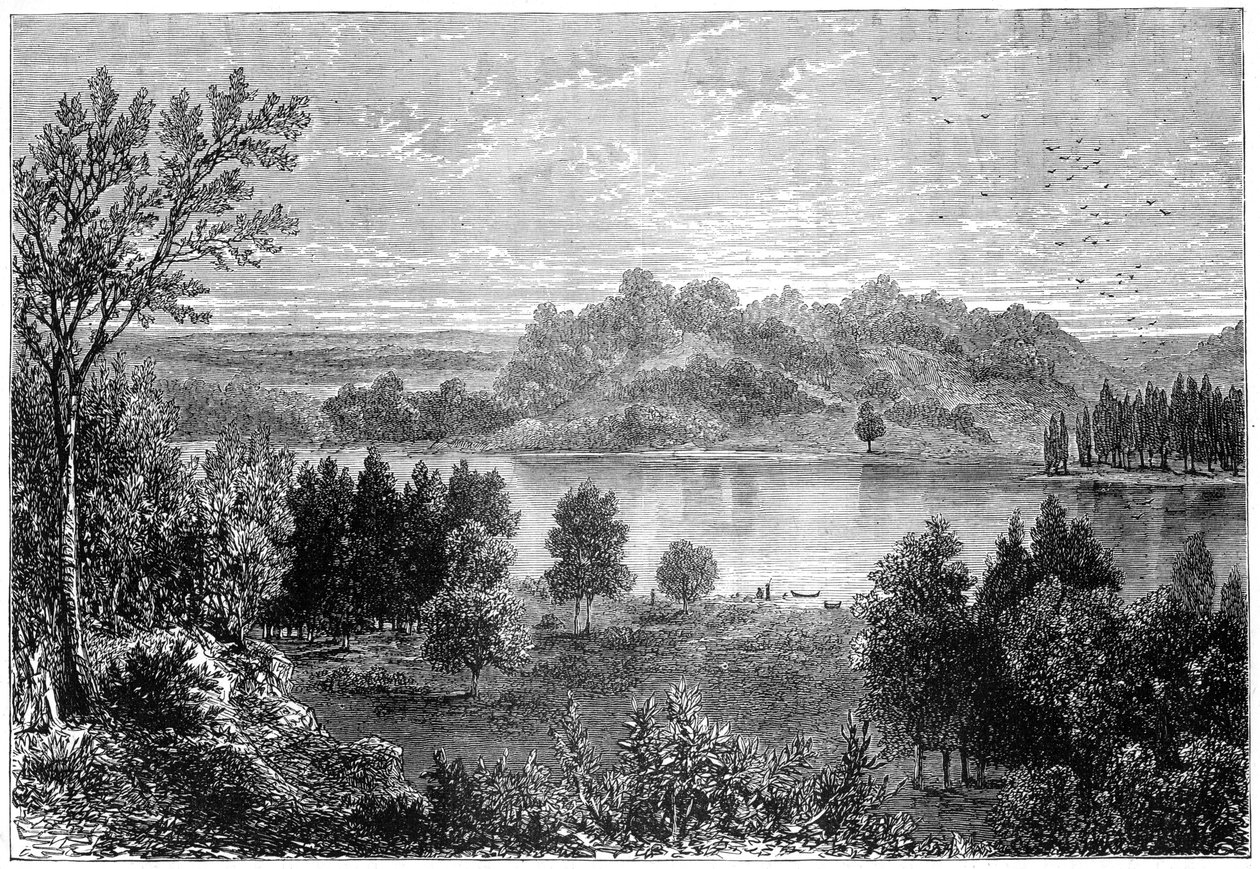 Uitzicht in de vallei van de boven Mississippi, 1877 door Unbekannt