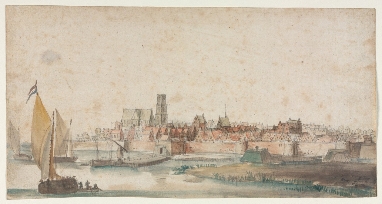 Uitzicht op St. Geertruidenberg, 1600s door Unbekannt