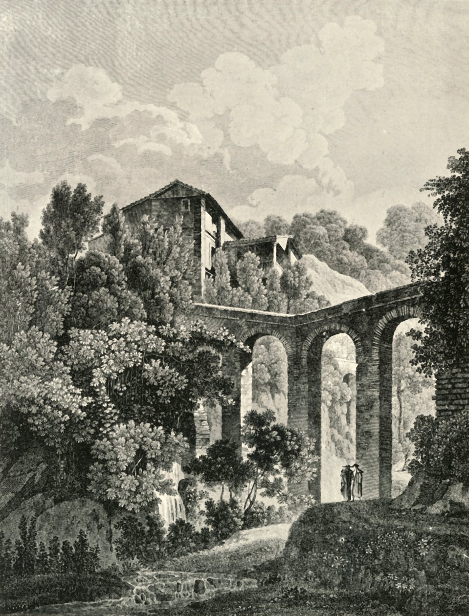 Uitzicht op het aquaduct, nabij de Alhambra, 19e eeuw door Unbekannt