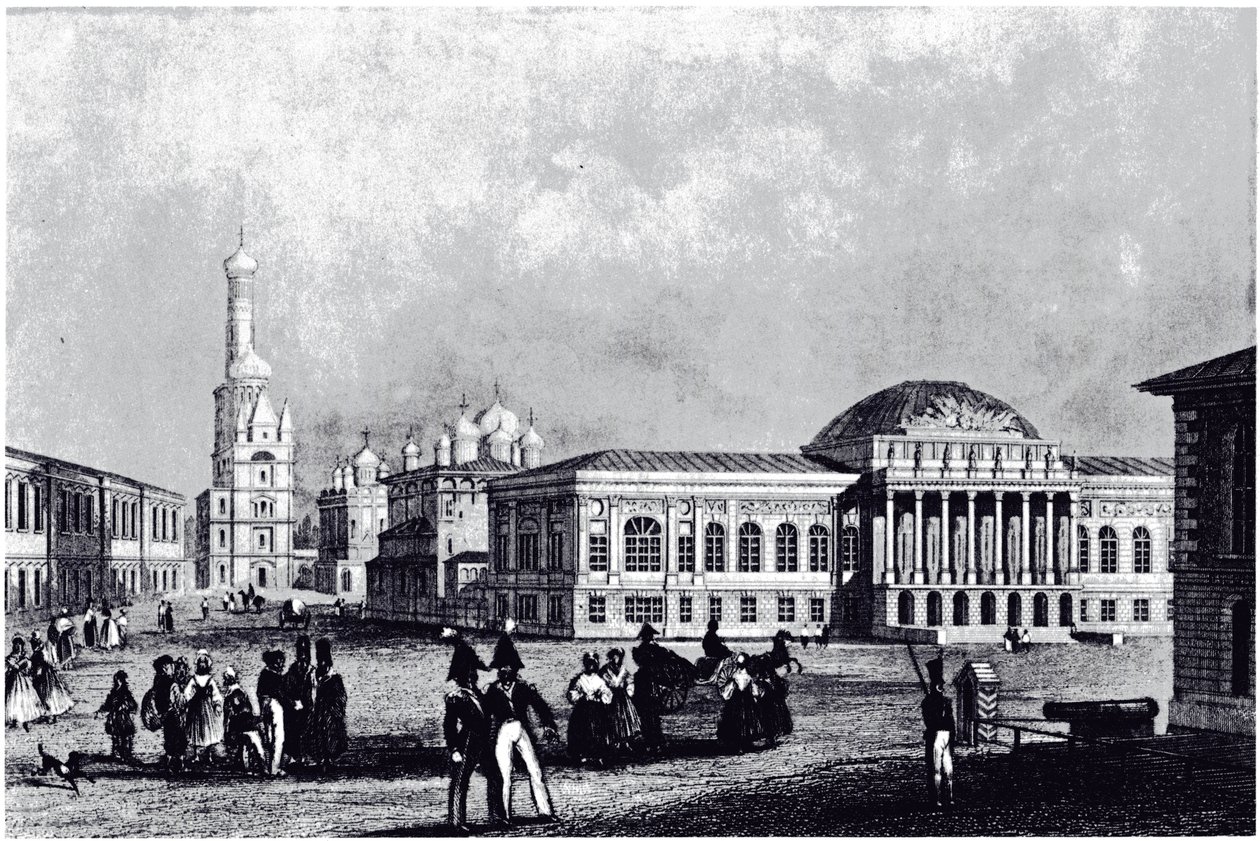 Uitzicht op het arsenaal in Moskou, ca. 1835 door Unbekannt