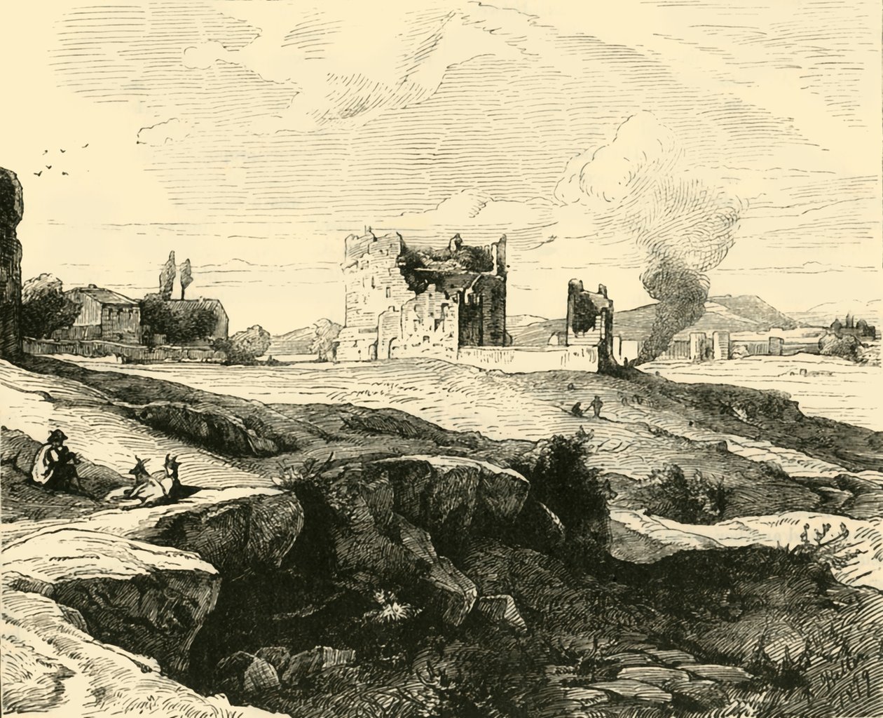 Uitzicht op de Campagna vanaf de Via Appia door Unbekannt