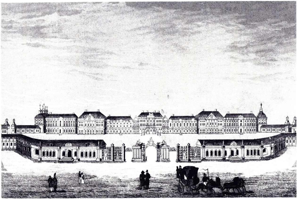 Uitzicht op het Catharinapaleis in Tsarskoye Selo, ca. 1840 door Unbekannt