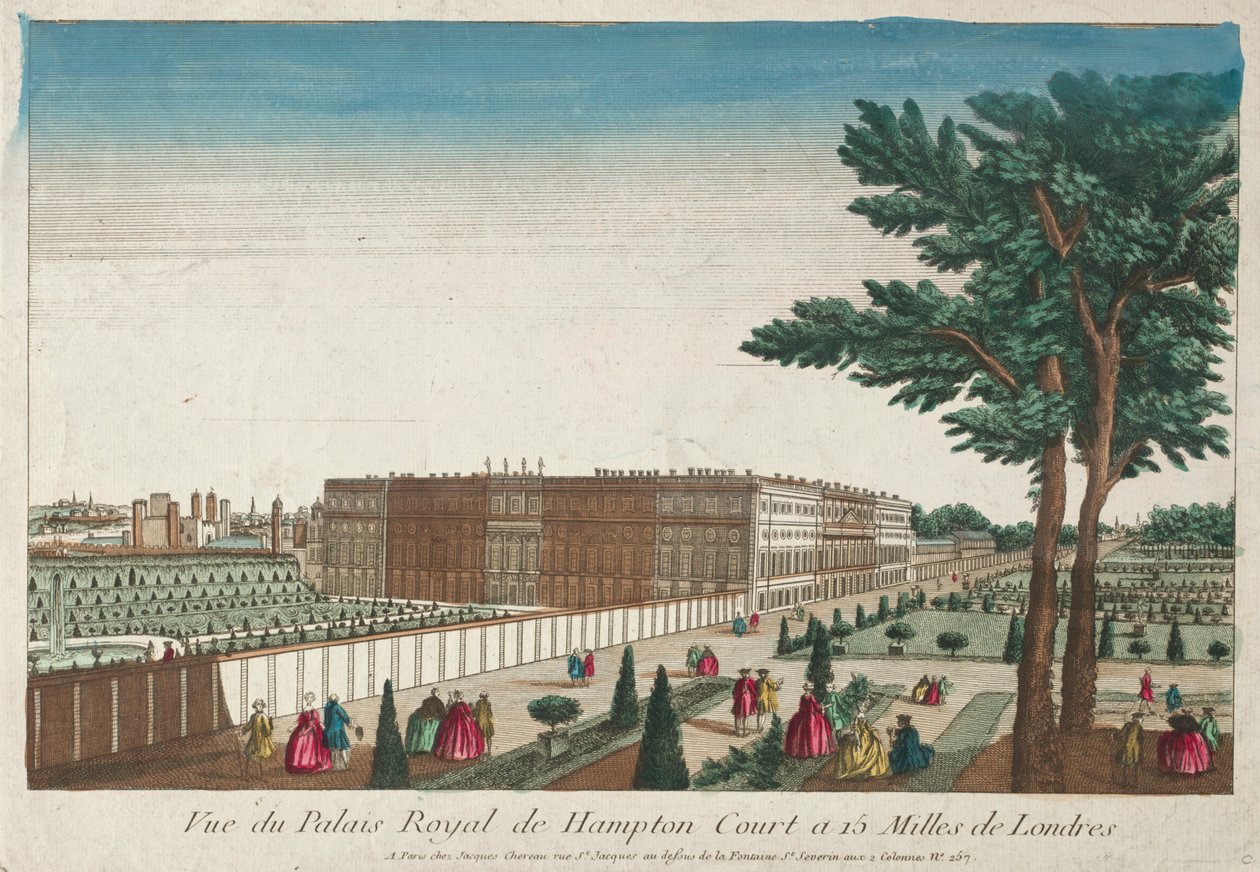 Uitzicht op het Koninklijk Paleis van Hampton Court, 18e eeuw door Unbekannt