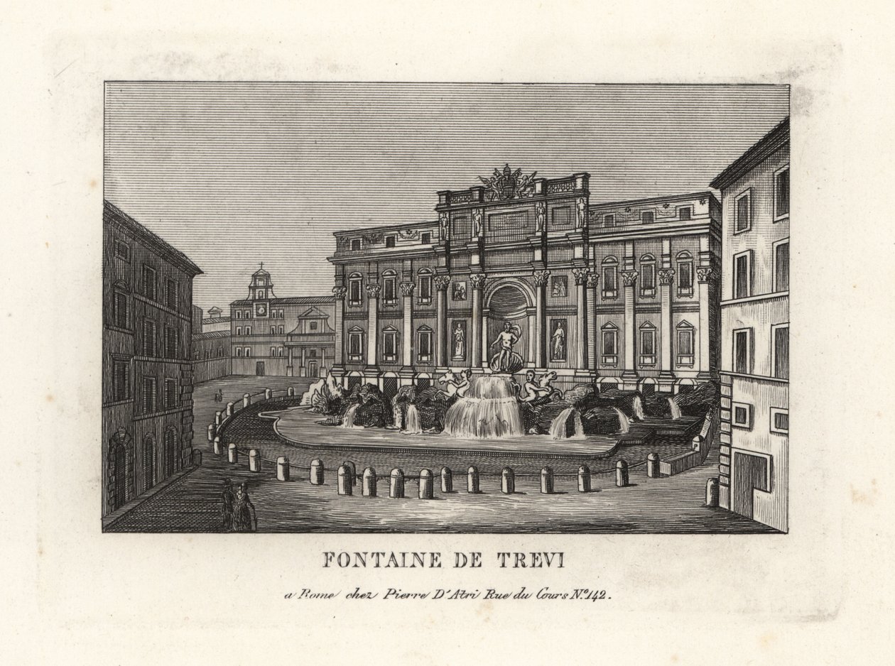 Uitzicht op de Trevifontein, Rome door Unbekannt