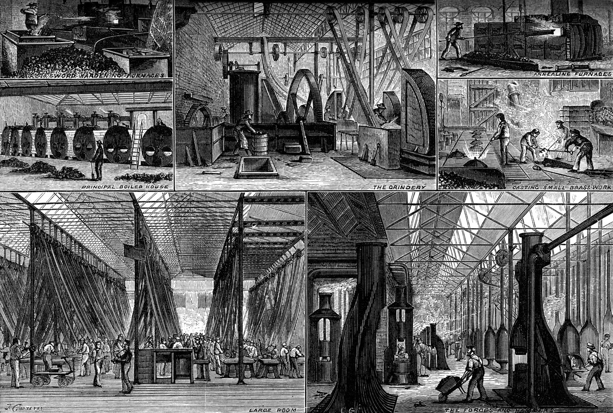 Uitzichten in de Royal Small Arms Factory, Enfield, c1880 door Unbekannt
