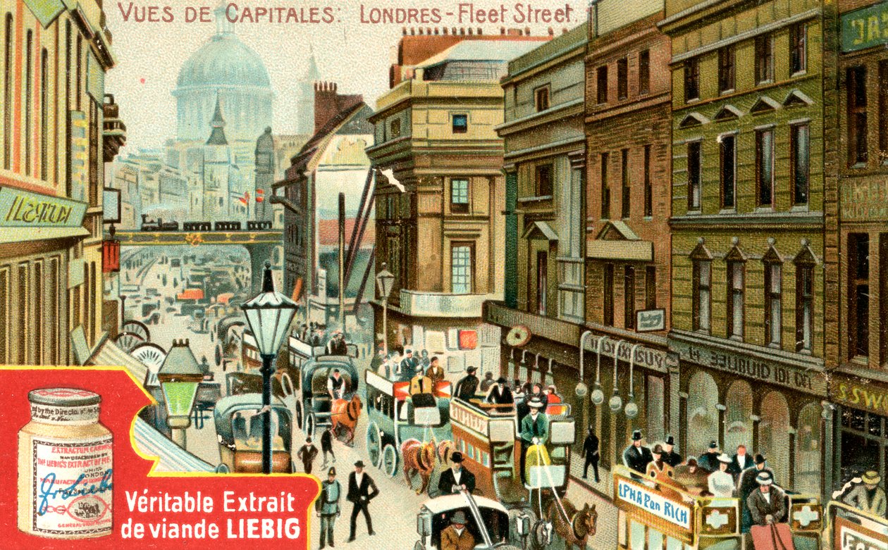 Zichten van hoofdsteden: Fleet Street, Londen, ca. 1900 door Unbekannt