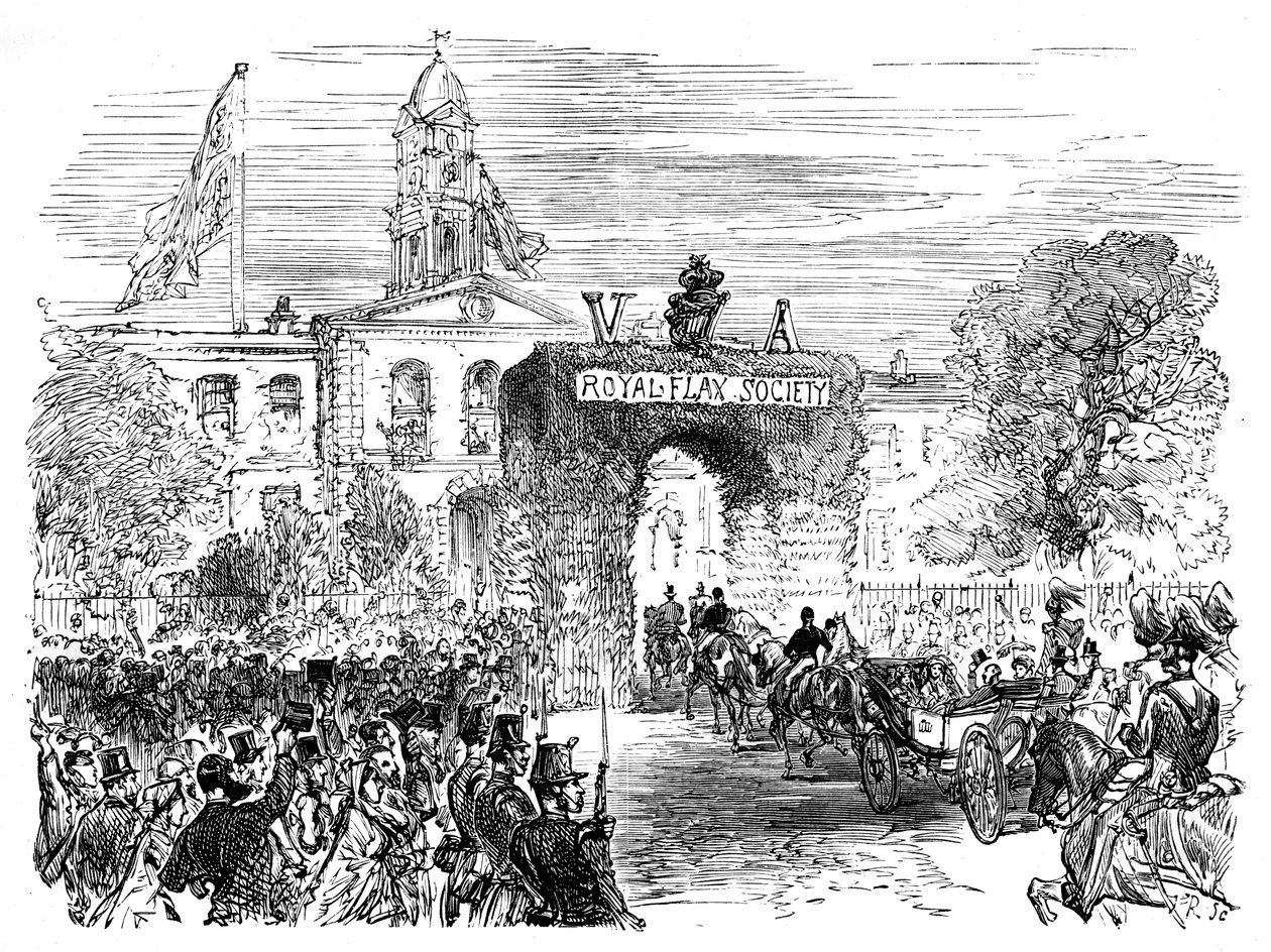 Bezoek van de Koningin en Prins Albert aan de Linnenhal, Belfast, ca. 1850s-1888 door Unbekannt