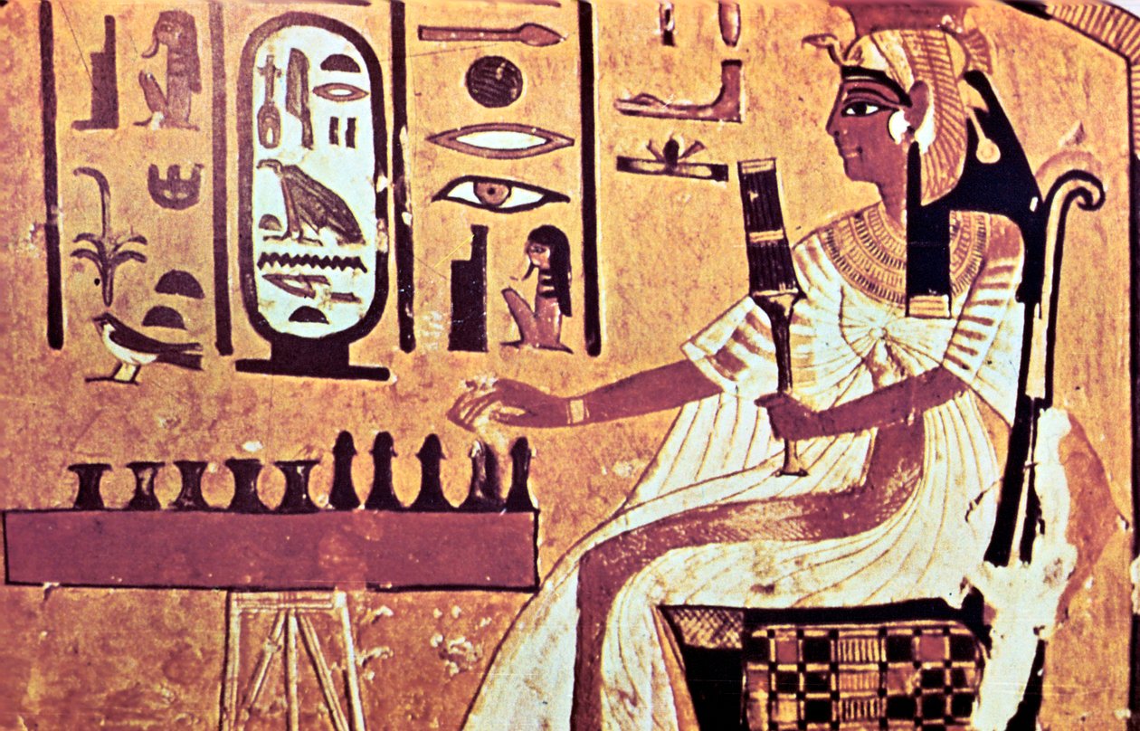 Muurschildering uit het graf van Nefertari, Thebe, Oud-Egypte, 19e dynastie, 13e eeuw v.Chr. door Unbekannt