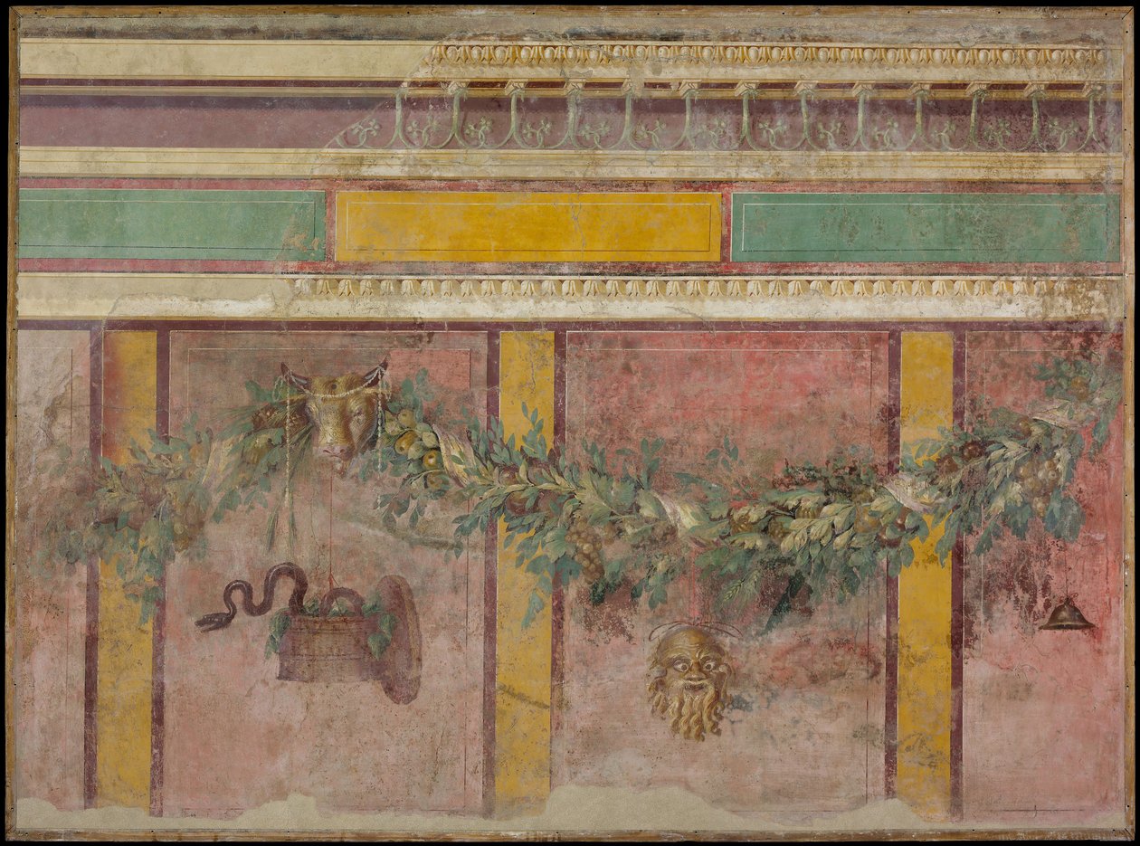 Muurschildering van de westelijke muur van Kamer L van de Villa van P. Fannius Synistor door Unbekannt