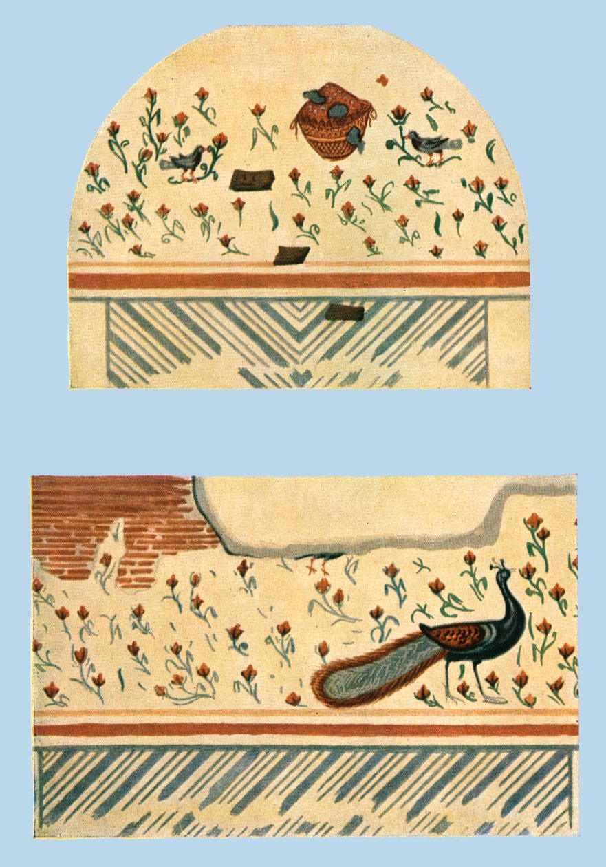 Muurschilderingen in een christelijk graf, Sart, Turkije, 1928 door Unbekannt
