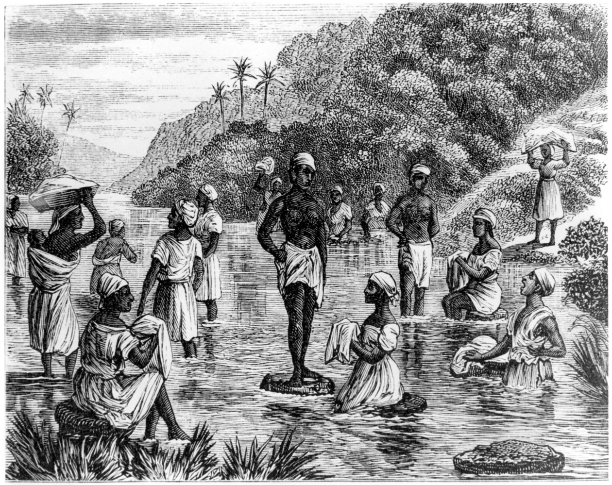 Kleren wassen, Santo Domingo, 1873 door Unbekannt