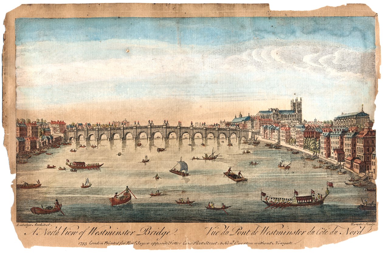 Westminster Bridge, Londen, 1753 door Unbekannt