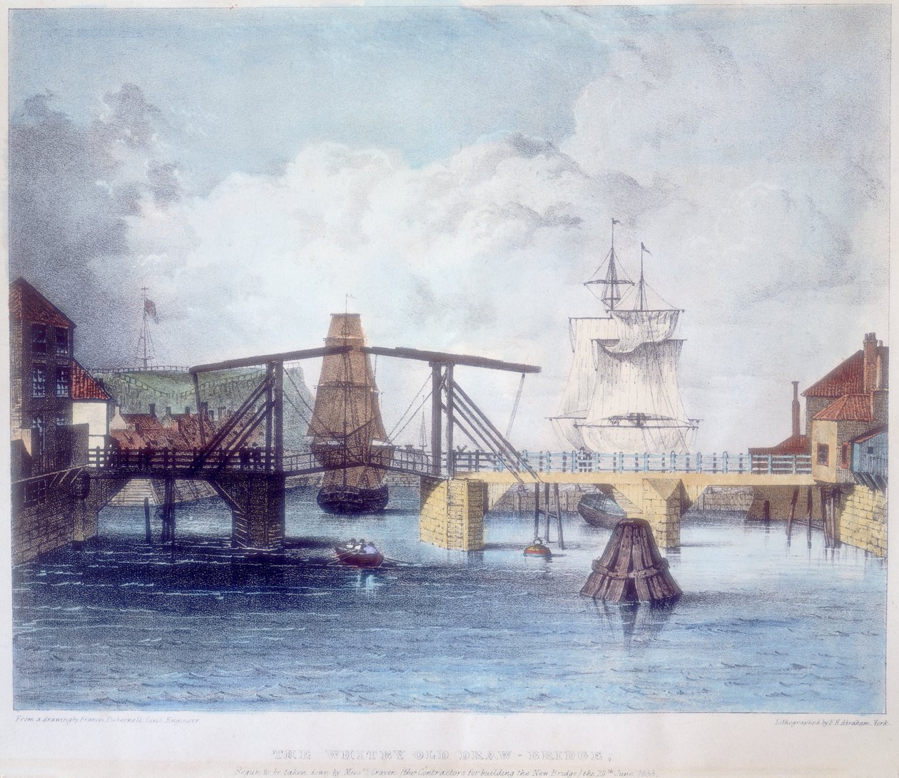 Haven van Whitby, Yorkshire, aan de monding van de rivier Esk, c1833 door Unbekannt